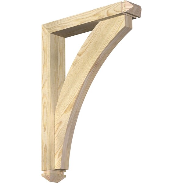 Ekena Millwork Thorton Arts and Crafts Rough Sawn Bracket w/ Offset Brace, Douglas Fir, 4"W x 20"D x 28"H BKT0402X20X28THR03RDF - main